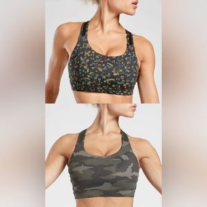 SET OF 2! Athleta Contender Printed Bras, size S